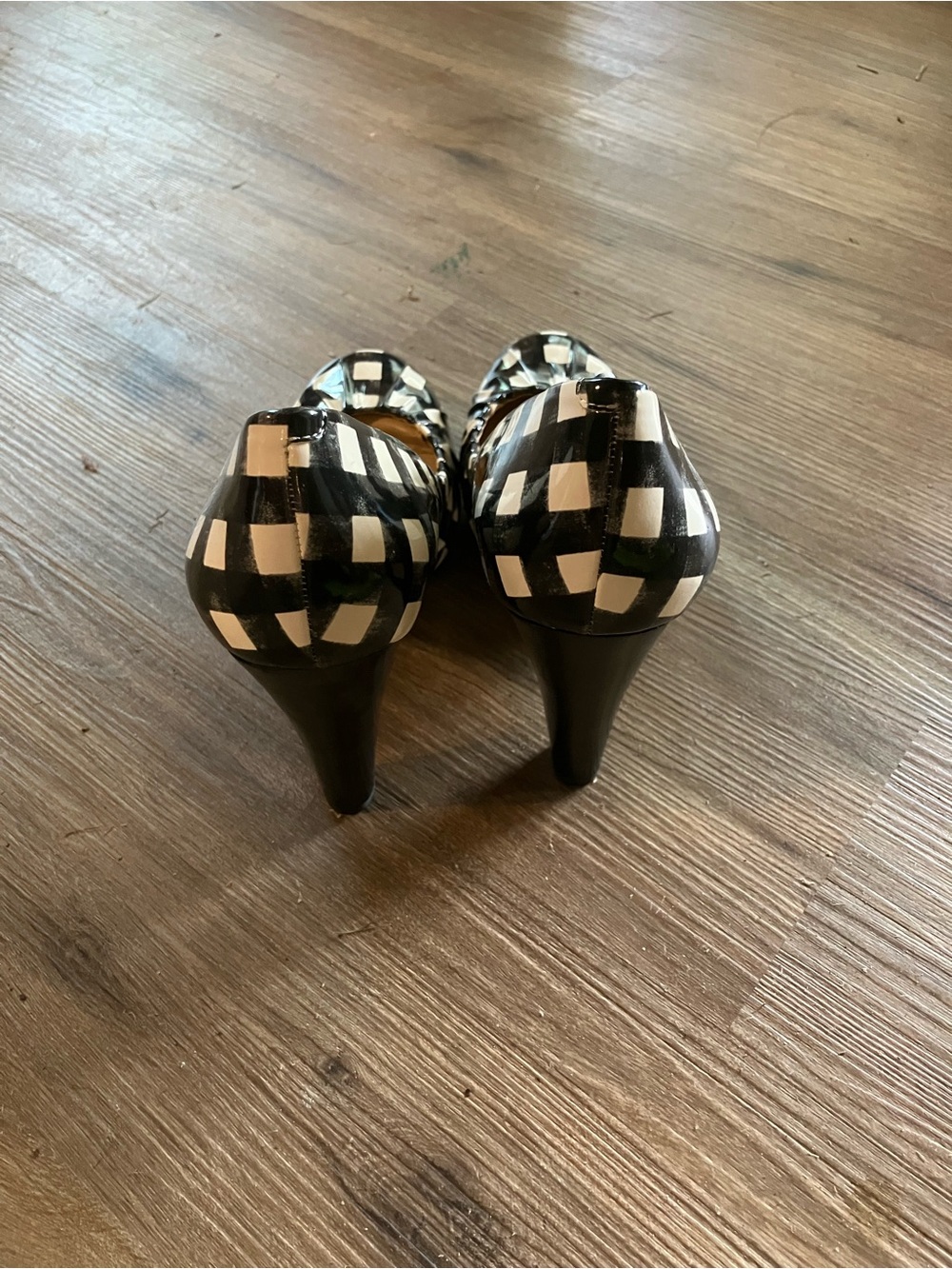 Nine West Black & White Checkered Pumps - Picture 3 of 4